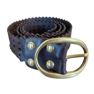 Campomaggi Leather Laser Cut Belt in Moro
